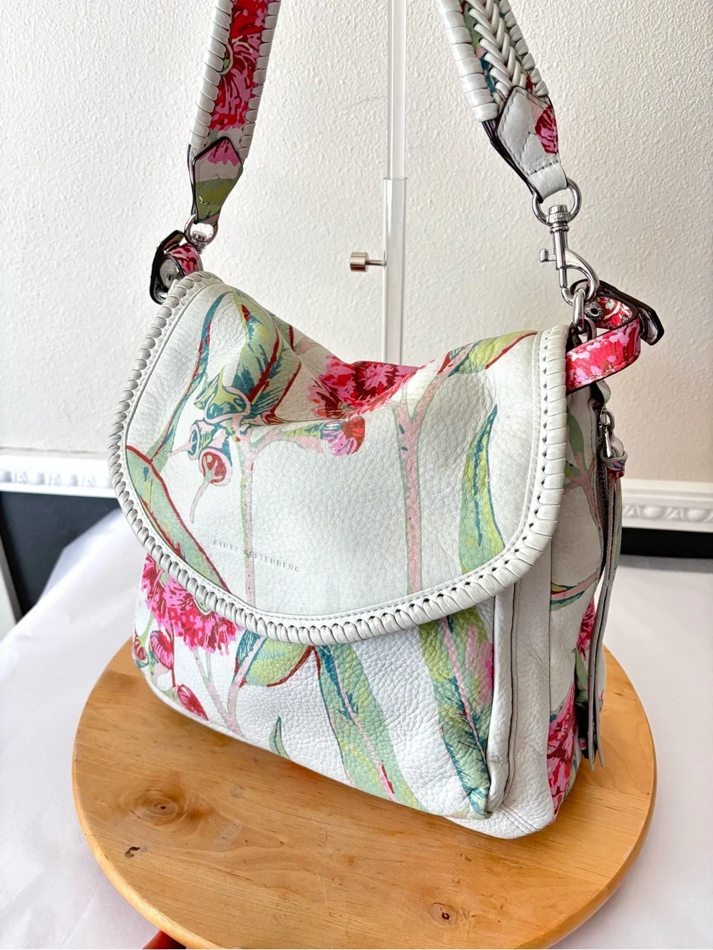 Aimee Kestenberg All For Love Floral Convertible Leather Crossbody Shoulder Bag